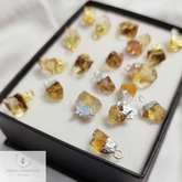 Natural Yellow Citrine Gemstone Connector, November Birthstone Connectors, Rough Gemstone Pendant, Electroplated Pendant, Boho Pendant, Gift